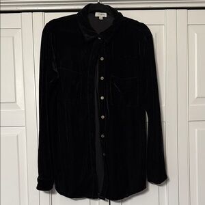 Umgee Black Velvet Women's Blouse